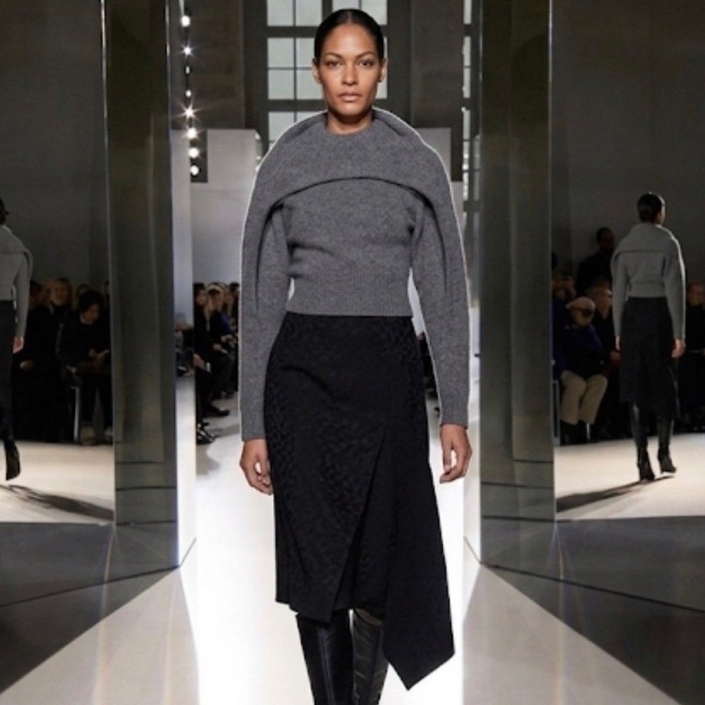 Archival Balenciaga Asymmetric Wrap Midi Skirt